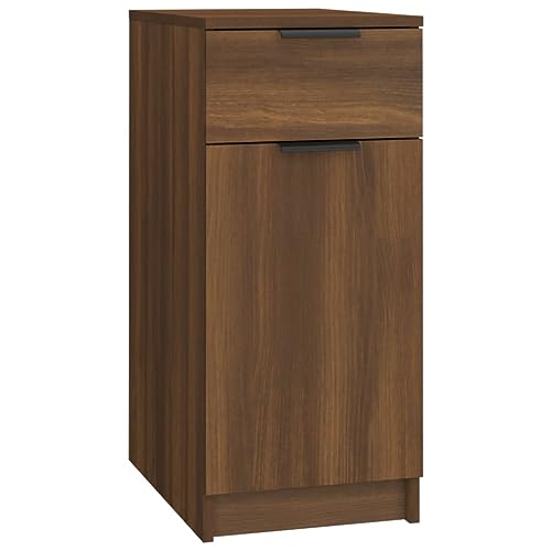 Schreibtischschrank Braun Eichen-Optik 33,5x50x75 cm Beistellschrank Küche Küchenschrank Aktenschrank Barschrank für Küche Wohnbereich Abstellraum Arbeitszimmer
