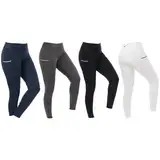 Riding World - Reitleggings für Damen Agadir | Leggings zum Reiten | Reithose mit Silikon-Vollbesatz & breitem Bund | Reiterhose mit 2 Handytaschen | Damen Reitbekleidung in Weiß | Größe 36