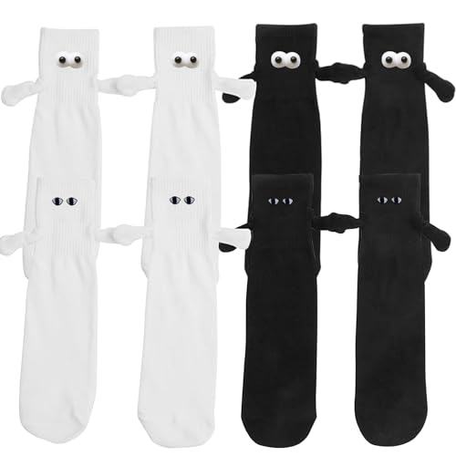 Funny Magnetic Suction Cup 3D Dolls a Pair of Socks, Magnetic Socks, Couple Socks, Friendship Socks, Cute Socks for Both Men and Women, Gifts for Couples and Friends