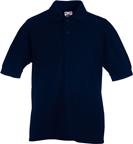 Fruit of the Loom Mädchen Poloshirt SS025B Blue (Deep Navy), 12-13 Jahre (Hersteller Größe:1213)