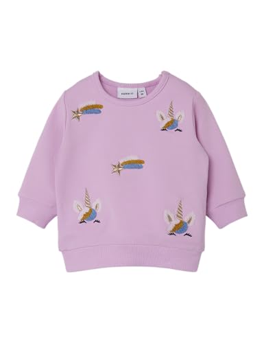 NAME IT Baby - Mädchen Nbfliga Ls Unb Sweatshirt, Pastel Lavender, 74 EU