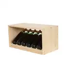 PROREGAL Modulares Weinregal VINCELLAR MOD | HxBxT 30x60x30cm | Schräg Modul für 6 Flaschen | Massives Kiefernholz | Natur | Weinhalter Weinständer Flaschenständer Flaschenregal Holzregal