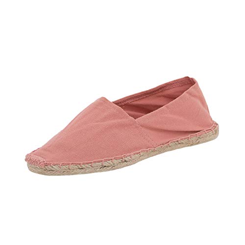 Japanwelt Espadrilles Unicolor Canvas Beigerot Damen und Herren Größe 38 Unisex Leinen Slipper