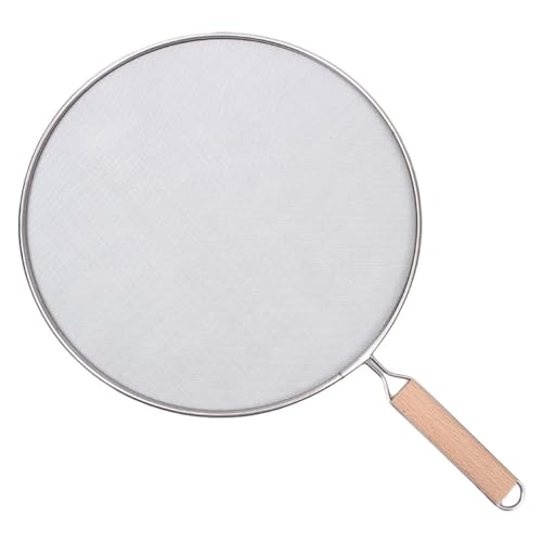Bratpfannenspritzschutz – Edelstahl-Spritzschutz mit Griff, Spritzschutz für Bratpfannen und antihaftbeschichtete Pfannen, 20,3 cm Fettabdeckung zum Kochen von , gebratenem Huhn und Popcorn