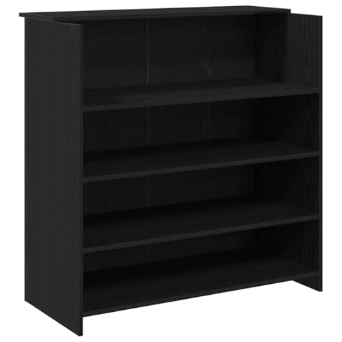 vidaXL Empfangstheke Schwarz Eichen-Optik 100x50x103,5cm Holzwerkstoff, Empfangstresen, Salon Empfangstheke, Kassentheke, Empfangstisch