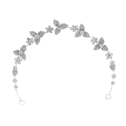 1 Stück Stirnband Kopfstück for Hochzeit Braut Hochzeit Haarteile for Bräute Kristall AB Strasssteine ​​Hochzeit Kopfschmuck Patricks Haar Braut Strass Kopfbedeckung Miss Veil Leaf ( Color : Silver ,