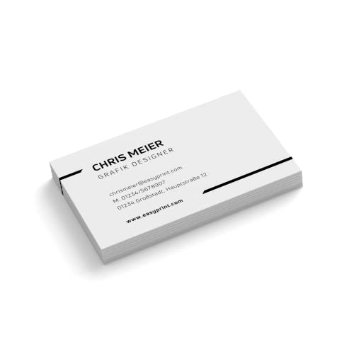 100 Visitenkarten "Frame" - 1-seitig - Querformat - rechteckig - viele Farben + Papier zur Auswahl - sofort personalisieren (Weiß)
