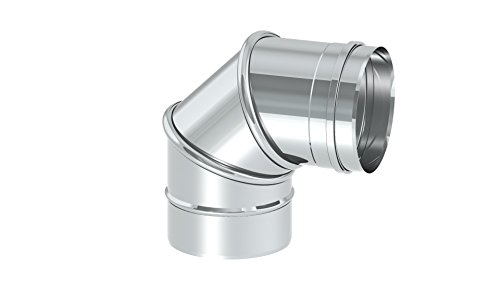 Schornstein - Winkelelement EW einwandig drehbar Winkel 0-90°, Ø 130mm, Edelstahl