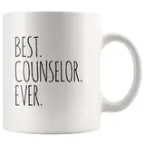 Panvola Kaffeetasse mit Aufschrift "Best Counselor Ever" für psychische Gesundheit, Therapeuten, Schulberater, Ehe, Lehrer, Psychologen, Keramik, 325 ml, Weiß