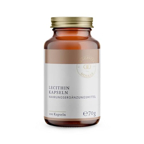 MAGISTER DOSKAR® Lecithin Kapseln [APOTHEKENQUALITÄT] - 100 Kapseln mit reinem Sonnenblumenlecithin für den Zellstoffwechsel - laborgeprüft & frei von unerwünschten Zusatzstoffen