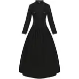 Mittelalter Kleid für Damen, ideal für Theateraufführungen und Renaissance-Messen (M Schwarz)