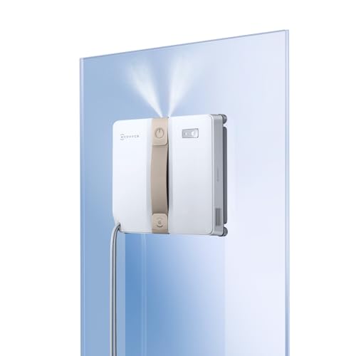 ECOVACS WINBOT MINI Fensterputzroboter, kompaktes Design, Doppel-Düsen mit Ultraschall-Zerstäubung, 9-Stufen-Schutzsystem, intelligente Pfadplanung, 4 Reinigungsmodi, Anti-Rutsch-System, Weiß