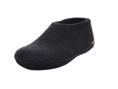 Glerups Filz Hausschuhe Herren und Damen (Größe 36) | Komfortabler Hausschuh mit Natürlicher Gummisohle | Herren & Damen Slipper Geschlossen | Comfortable Slippers Women & Men