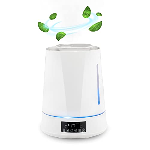 Grundig Luftbefeuchter und Aroma Diffuser 4L - Diffuser Ätherische Öle - Humidifier mit Hygrometer und Zeitschaltuhr - Räume der 15 zu 30m2 - 26 x 15 x 33 CM - Weiß