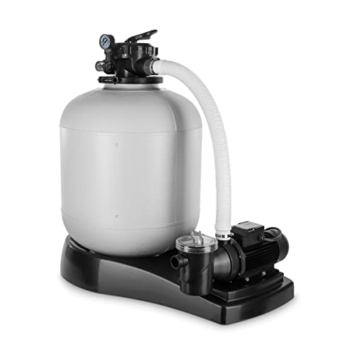 Paradies Pool® Sandfilteranlage PW10 mit 10m³/h selbstansaugender Umwälzpumpe mit Vorfilter inkl. 500 mm Kessel, 6-Wege-Ventil, Druckanzeige, für sauberes Poolwasser, Menge: 1 Stück