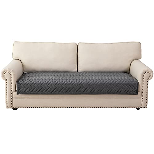 Eismodra Sofa Überzug,Sofabezug 3 Sitzer,Anti-Rutsch-Couch für L Form Sofaschoner Chaiselongue Ecksofa 2 Sitzer Schonbezüge Wohnzimmer Sessel Hunde Haustiere,Dunkelgrau,90x160cm(nur 1 Stück)