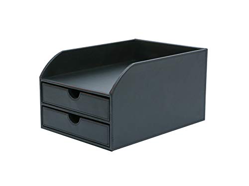 OSCO Faux Leather 2 Tier Sorter with Letter Tray