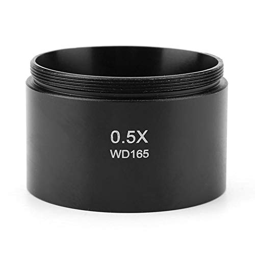 BTIHCEUOT Achromatisches 0,5-faches Stereomikroskop-Vorsatzobjektiv für Industrie-Videomikroskope (48 mm, Schwarz, Metall, Glas)