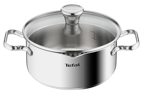 TEFAL A70544 Duetto Kochtopf Edelstahl mit Glasdeckel 20cm