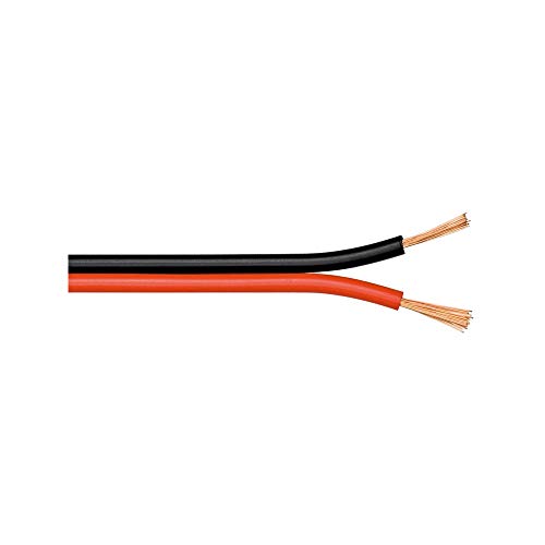 Goobay 67728 Lautsprecherkabel 2x0,75mm² CCA Litze / Boxenkabel Audio Kabel Meterware / Speaker Cable Litzenkabel Audiokabel / Subwoofer Kabel / Rot Schwarz / 10m