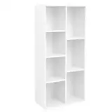 VASAGLE Bücherregal, Regal mit 7 Fächern, Bücherregal, Trennwand, Präsentation, für Wohnzimmer, Schlafzimmer, Büro, 24 x 50 x 106 cm, Weiß LBC27WT