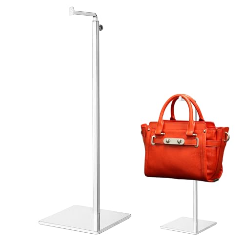 DUTWROY Handtaschenständer aus Rostfreiem Stahl 1 Stück Verstellbarer Handtaschen Ständer Geldbörsen-Displayständer für die Tischplatte Handtaschen börse Präsentationsständer Silber