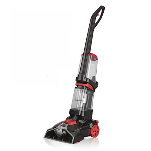 CLEANmaxx Teppichreiniger zum Waschen, Auffrischen und Absaugen von Teppichen, Auslegwaren, Brücken, Fußmatten und Läufern | Reinigungssystem mit Vibrations- und Seitenbürsten, auch für Hartböden