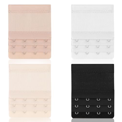 4 Stück BH Verlängerung 4 Haken BH Verlängerer Damen BH Verlängerung Damen BH Verlängerungs BH Stretch Unterwäsche Verlängerungsschnalle Verlängerungsgurt Schwangerschafts Zubehör Bra Extender