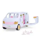 Lori LO37115C1Z Luxus Auto Set, Zubehör für 15 cm Puppen – Puppenzubehör mit Accessoires, Lichtern, Musik und mehr – Spielzeug für Kinder ab 3 Jahre, Pink