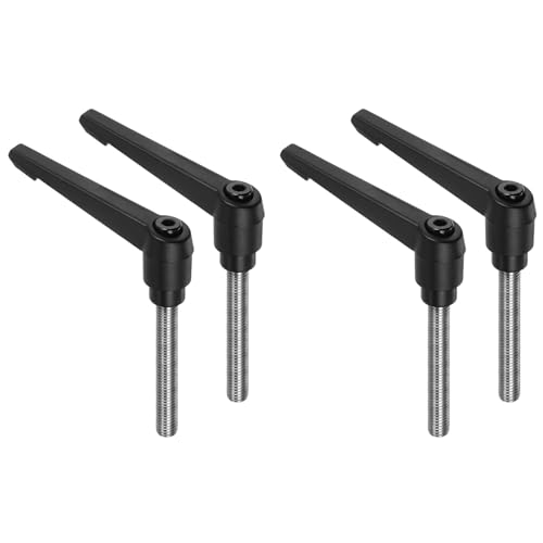 Nettoppo Klemmhebelgriffe M10 X 60 Mm, 304 Edelstahl-Gewindebolzen, Verstellbare Griffe, Schwarz