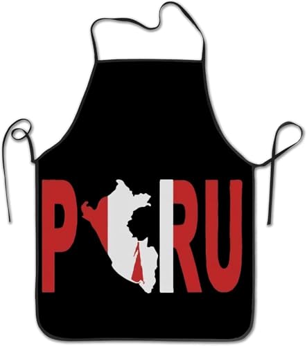 Premium Grillschürze Peruanische Flagge Latzschürze Verstellbare Kunstkittel Weich Kochschürze Für Bäcker Restaurant
