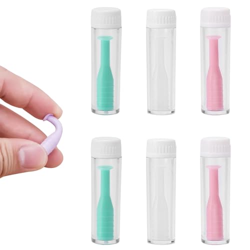 6 Stück Kontaktlinsensauger Set, Kontaktlinsen Einsetzer Silikon, Kontaktlinsen Einsetzhilfe, Besserer Griff & Einfache Handhabung, Ideal als Entferner & Zubehör (Mehrfarbig)