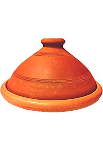 Tajine, original aus Marokko, Tontopf zum Kochen, Tuareg Ø = 26cm geeignet für 1-3 Personen, handgetöpfert aus Marrakesch, unglasiert, frei von Schadstoffe