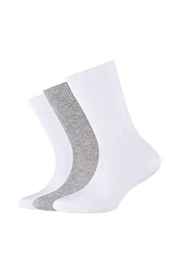 Camano Mädchen 3701 Socken, Weiß & Grau (White & Gray ), 27-30 (Herstellergröße: 27/30) (3er Pack)