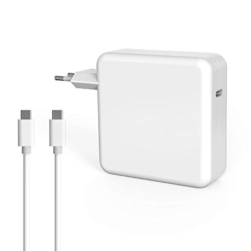 MacBook Pro Ladegerät, 87W USB C Laptop Netzteil Für MacBook Pro 13/14/ 15/16 Zoll, MacBook Air 2020/2019/ 2018, Kompatibel Mit IPad Pro 12.9/11 Zoll Mit 2M USB C Auf C Ladekabel Typ C Adapter