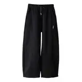 Generisch Jogginghosen Kinder Jungs Sporthose Elastische Taille Jungen Mädchen Baggy Kordelzug Trainingshose Weites Bein Baumwolle Leicht Sommerhose Casual Freizeithose Mit Taschen Schwarz