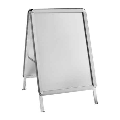 SPRINTIS - Kundenstopper SOLID-STOP A2 Outdoor, 32 mm Profil, runde Ecken, silber, Aufsteller, Werbeaufsteller, Customer Stopper