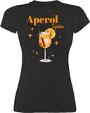 Shirt Damen - Aperol Spritz Kostüm I Aperoli I Aperollin Freundin Spritztour - XL - Schwarz - Karneval Outfit Faschings Tshirt Karnevals & Fasching für Frauen Alkohol Shirts karnevalsshirts