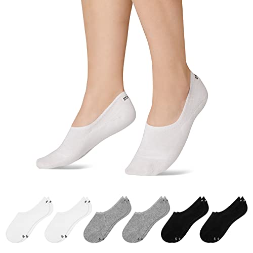 Snocks Männer & Frauen Sneaker Socken 6er Set Gr. 39-42 I Füßlinge passend für alle Schuhe I Dünne auch für Hausschuhe geeignet I Egal ob für die Arbeit, Zuhause oder Gym I Scharz/Weiß/Grau