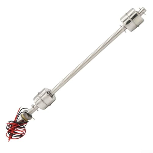 ZiStarlilife Wassertank-Füllstandssensor, Edelstahl, Doppelkugel-Schwimmerschalter, 100–500 mm Länge, verstellbar, für Teich, Aquarium, Kraftstofftank AC/DC, 12 V-220 V kompatibel (450 mm)