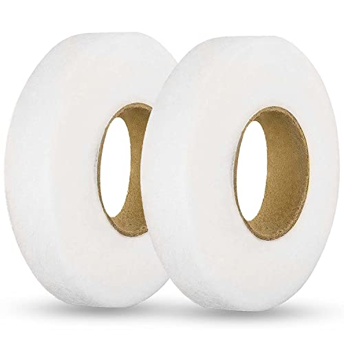 RIVIEVAL 70 Yards Wonder Web Aufbügeln Saumband Saumband Extra breites Webgewebe Kein Nähsaumband Rolle Aufbügelband für Hosen Vorhänge Kleidung Jeans Kleidungsstück - Weiß (20 mm breit)…