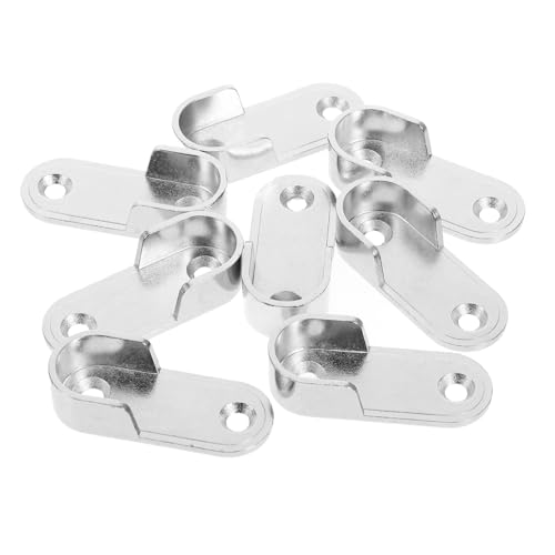 VALICLUD 8 Stück Schrankstangenhalterung, 15 Mm Schrankstangen-stützhalterung, Edelstahl, Schrankstangenhalter, Robuste Schrankstangen-sockel, Schrankstangenenden Mit Schraube