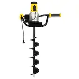 TEXAS Erdlochbohrer Erdbohrer elektrisch EA1200 230V Pfahlbohrer Gartenbohrer Pflanzbohrer (inkl. 150mm Bohrer, 1200W Leistung, max. Bohrlochtiefe 80cm, handlich mit 2 Griffen, Ein-Mann-Erdbohrer)