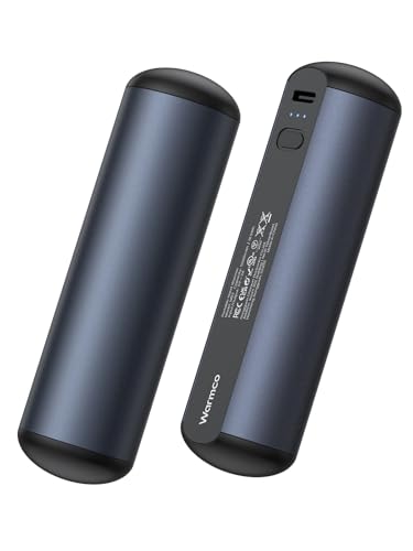 Warmco Magnetische Handwärmer elektrisch 2 Stück, 10000 mAh Handwärmer wiederverwendbar Heizung Tragbar, 3 Heizstufen, Batteriebetriebene Taschenheizung, powerbank, Hält Sie im Winter Warm