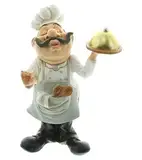 FRANK FLECHTWAREN Chefkoch François, Polyresin Maße: Höhe 23 cm, Küchen-Restaurant Einweihung, hochwertig