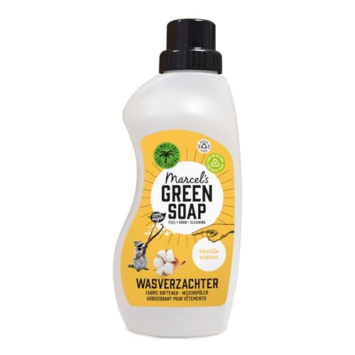 Marcel's Green Soap - Weichspüler Vanille & Baumwolle - Weichspüler - Frei von Kunststoffen und Palmöl - 100% umweltfreundlich - 100% vegan - 97% biologisch abbaubar - 750ml