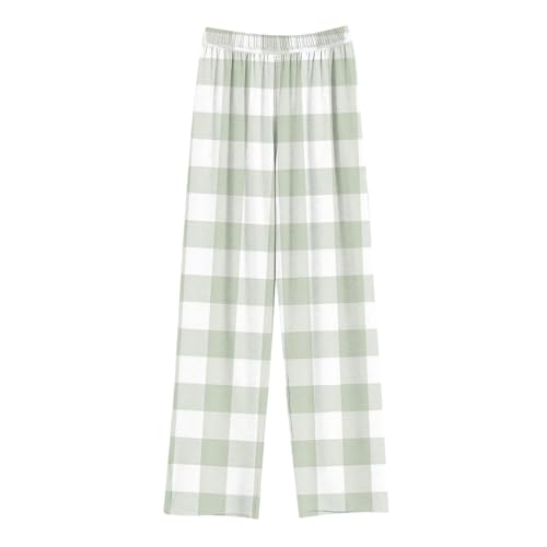 Hosen Mädchen Pyjamahose Baggy Hose Kinder Karierte Jogginghose Schlafanzughose Freizeithose mit Elastischer Bund Warm Kuschelhose Winterhose mit Taschen Loungehose Blitzangebote Grau, 8 Jahre