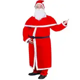 KTHLBRH Möbelgeschäft (Schneller Versand) Weihnachtsmann ​Kostüm, Nikolauskostüm Santa Claus-Erwachsenenkostüm Weihnachtskostüm Weihnachtsmann Mantel Kostüm-Set