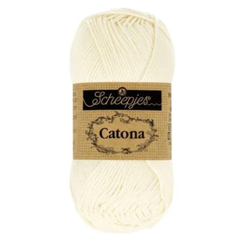 Scheepjes 1678-130 Catona Baumwolle Garn, 130 Old Lace, 1x50g