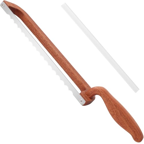 Brotmesser für hausgemachtes Brot Bogenmesser, Brot Säge Sauerteig Schneidemaschine Aluminiumlegierung Sauerteig Schneider Anzug für Links- und Rechtshänder (Sapelli-Farbe)